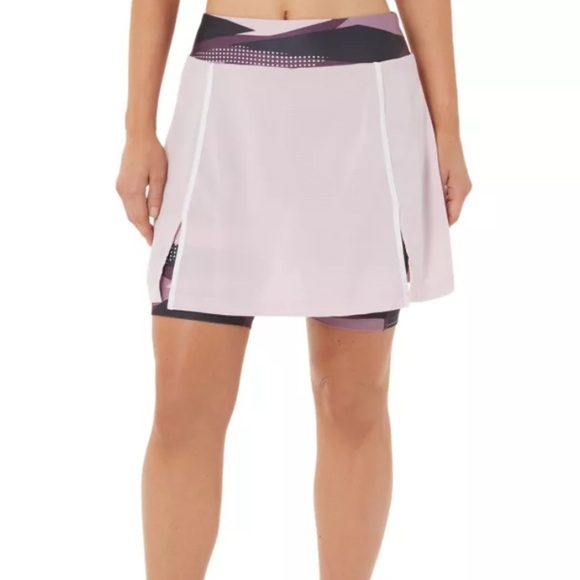 New $55 ASICS Women's New Strong 92 Skort 8”Sz M Brilliant Light Pink/black *R27 - Picture 1 of 6